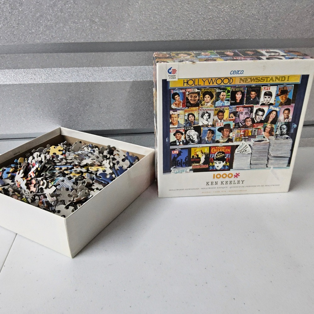 Ceaco Ken Keeley Hollywood‎ Newsstand I 1000 Piece Jigsaw Puzzle Complete